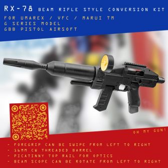 RX-78 Beam Rifle Style Conversion Kit for Umarex / VFC / Marui TM G Series Model GBB Pistol Airsoft