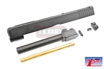 Prime G34 Style CNC Aluminium Slide with Barrel for Tokyo Marui Model 34 GBB Series - Black