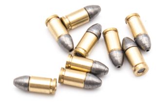 1:4 9mm Dummy Bullet Model For Dummy Keychain ( 10 pcs JHP Hi-Grain )