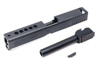 PGC 17 Vent Style CNC Aluminum Slide & Outer Barrel Set for Marui G17 Gen3 GBB Pistol New Ver. ( Black )