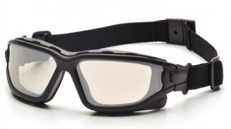 Pyramex I-Force Slim Safety Goggle Indoor/Outdoor Mirror Dual Anti-Fog Lens with Black Temples/Strap ( SB7080SDNT )