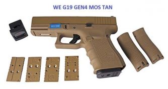 WE Model 19 Gen4 MOS GBB Pistol ( Tan )
