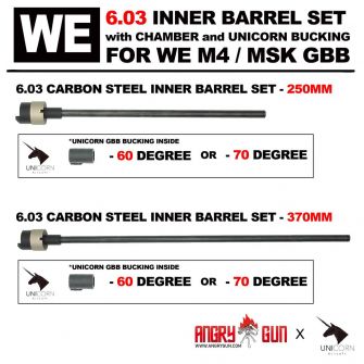 Angry Gun WE M4 6.03 Carbon Steel Inner Barrel Set ( With Chamber Set & Bucking ) ( for WE M4 / MSK GBBR )