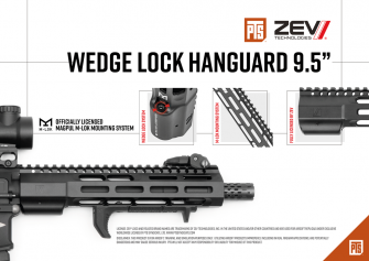 PTS ZEV Wedge Lock [ M-LOK ] Handguard Rail 9.5