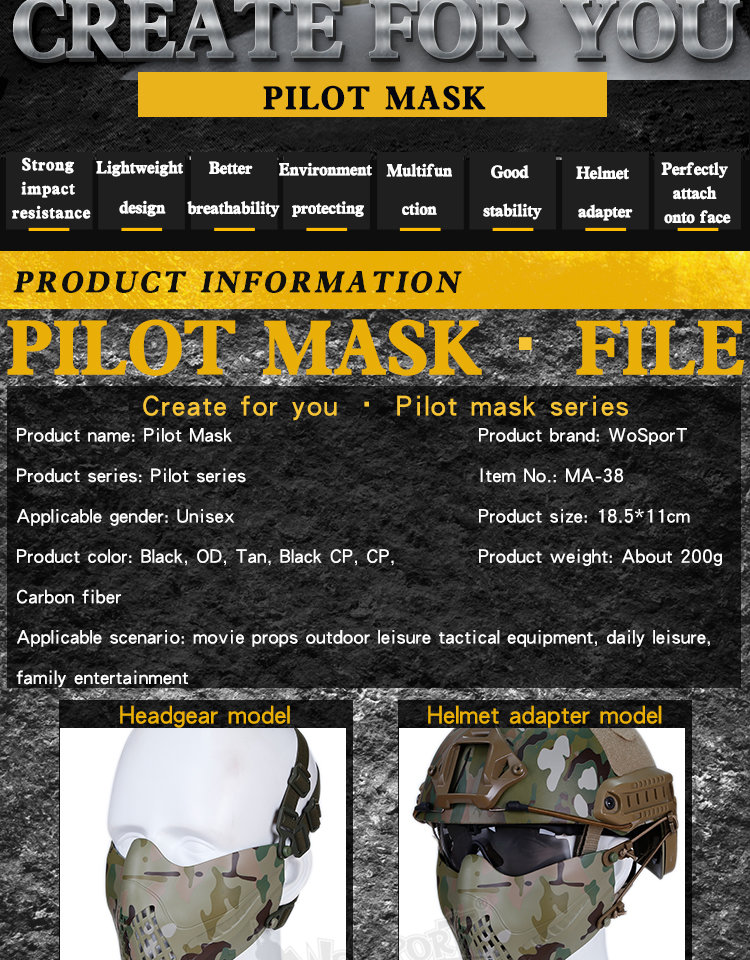 WOSPORT King Kong Protective Gear Set (Black). - Airsoftshop