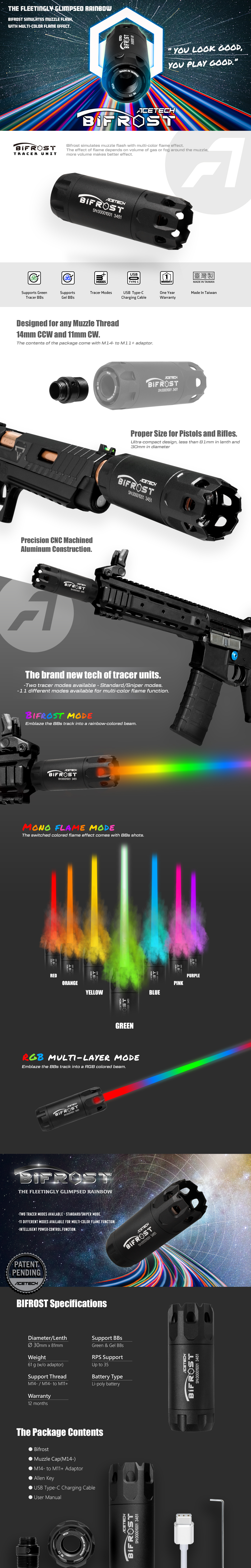 Acetech Bifrost - RAINBOW airsoft tracer - Early Look 