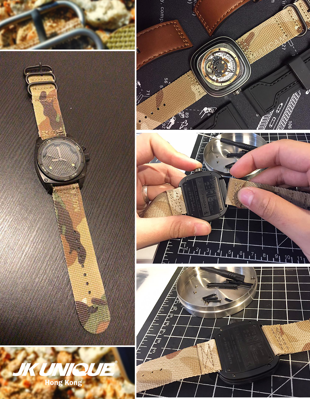 JK UNIQUE CAMO NYLON Apple Watch Strap 42mm DIY